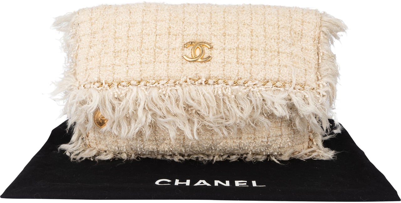 Chanel Chanel Special Cosmopolite Tweed Bag Clutch Beige