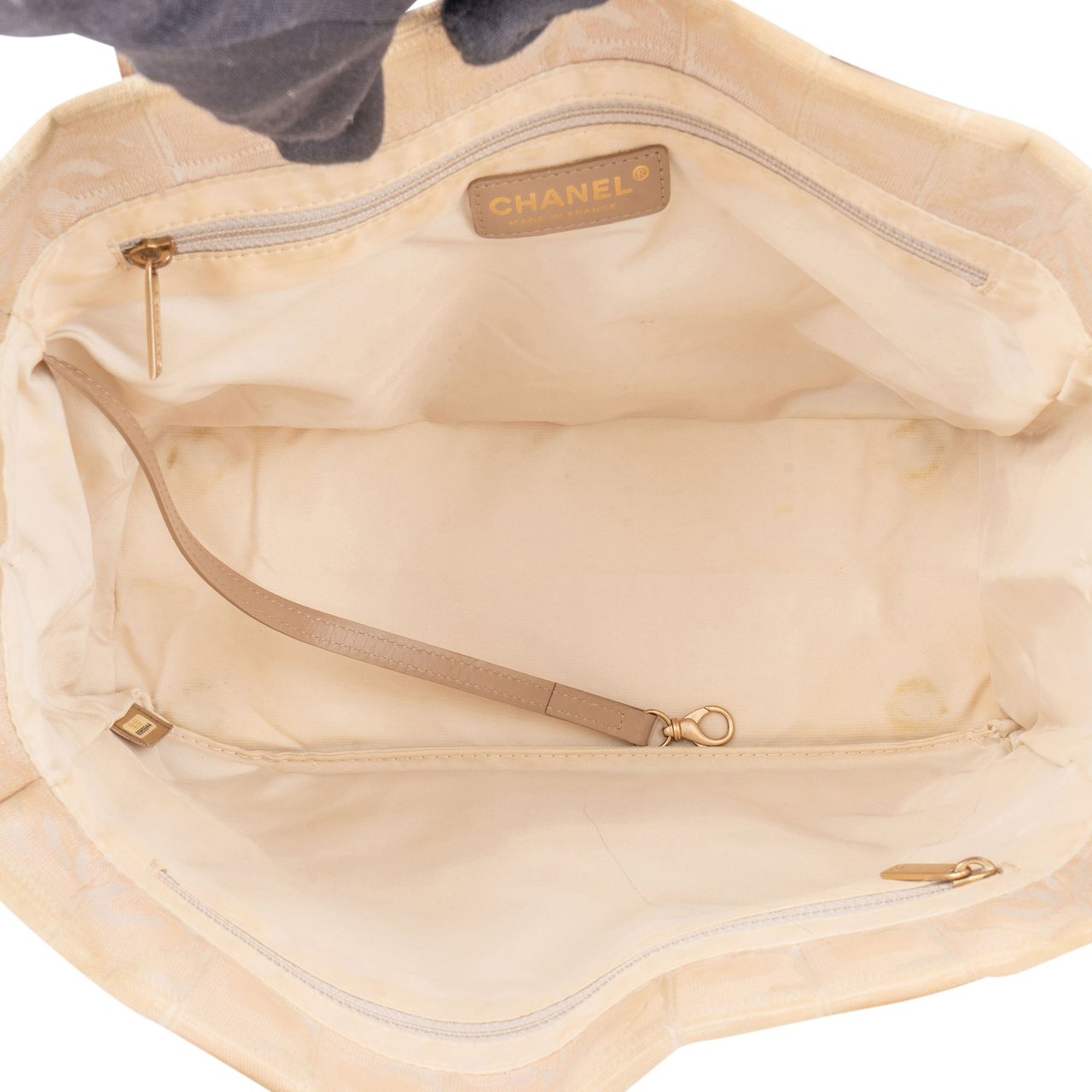 Chanel Chanel Travel Line Monogram Handbag Beige