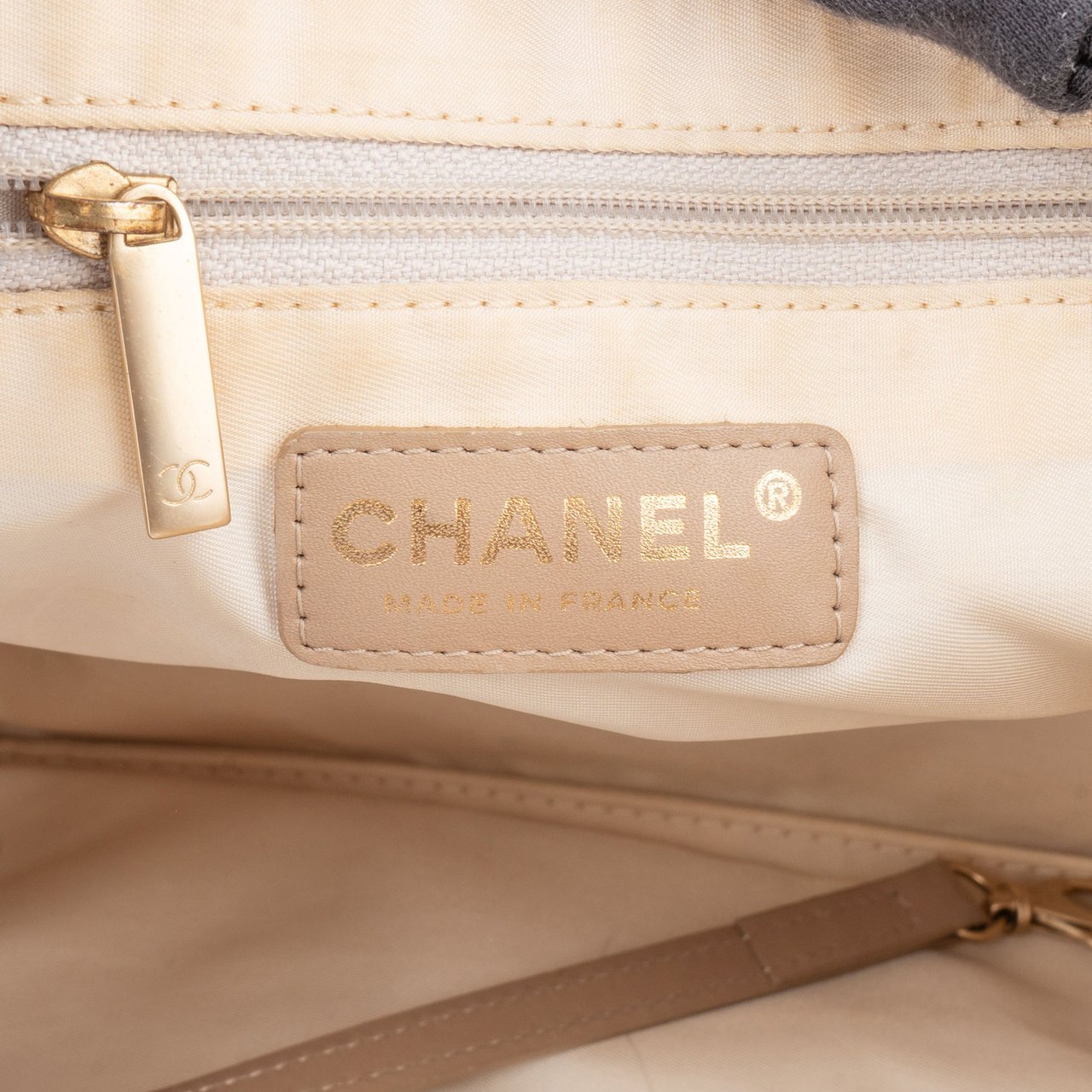 Chanel Chanel Travel Line Monogram Handbag Beige