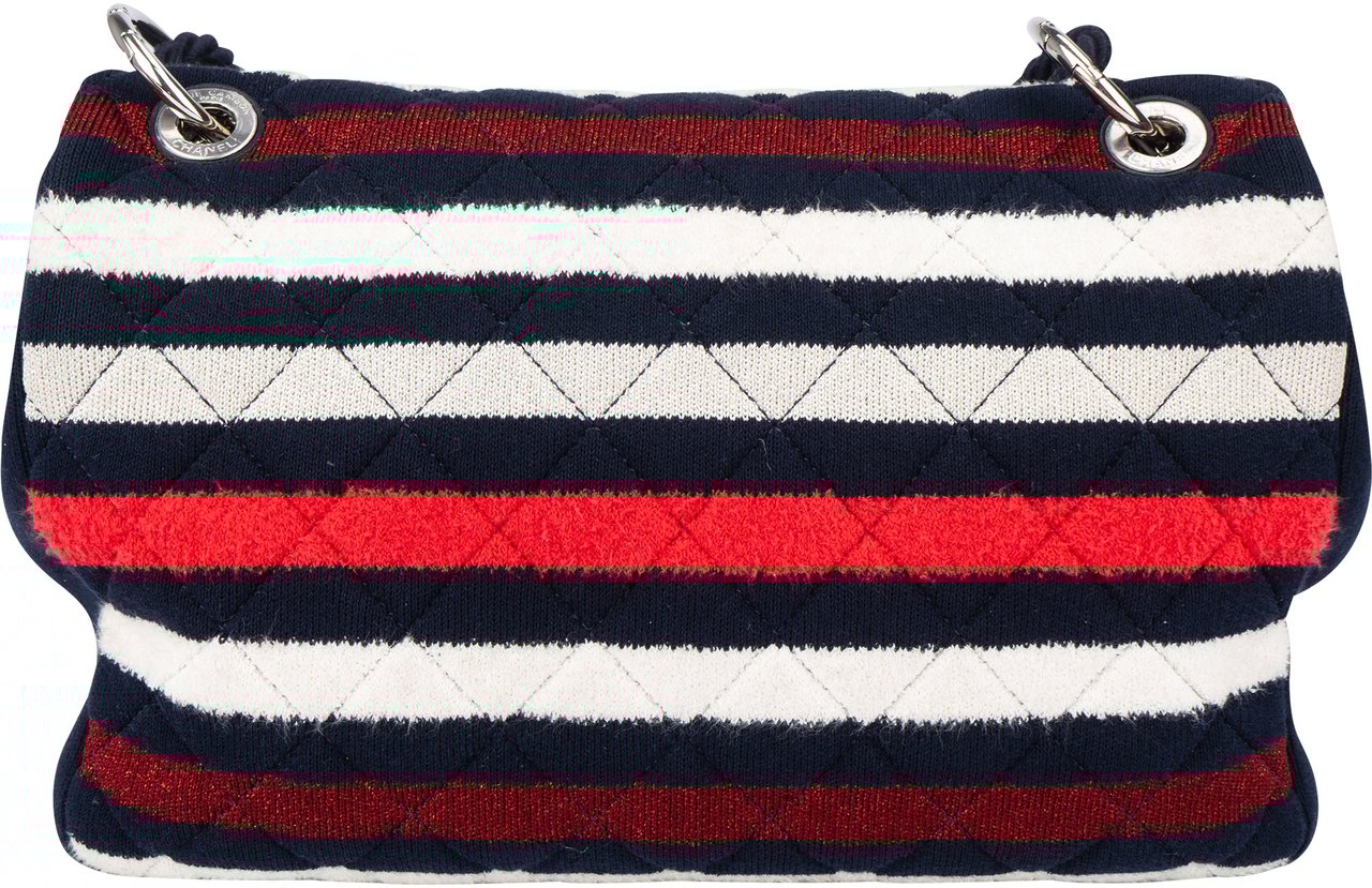 Chanel Chanel Limited Multicolor Jersey Single Flap Crossbody Bag Blauw