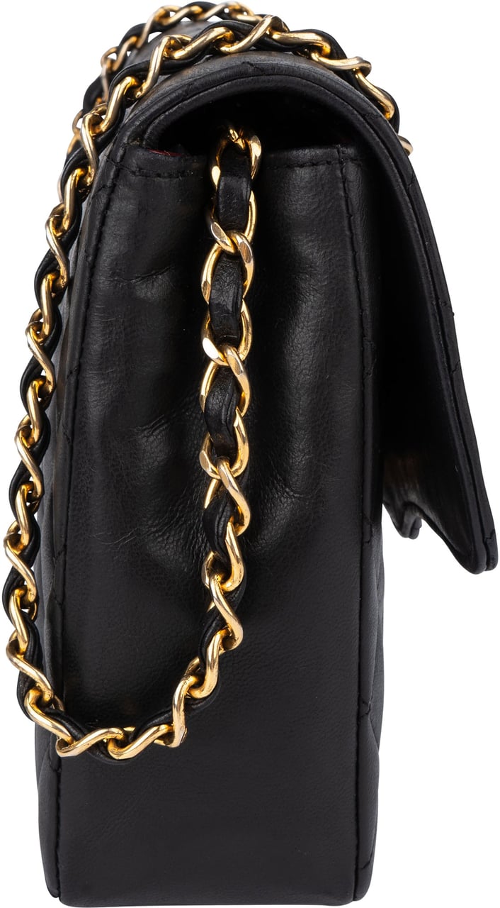 Chanel Chanel Quilted Lambskin Single Flap Shoulder Bag Zwart