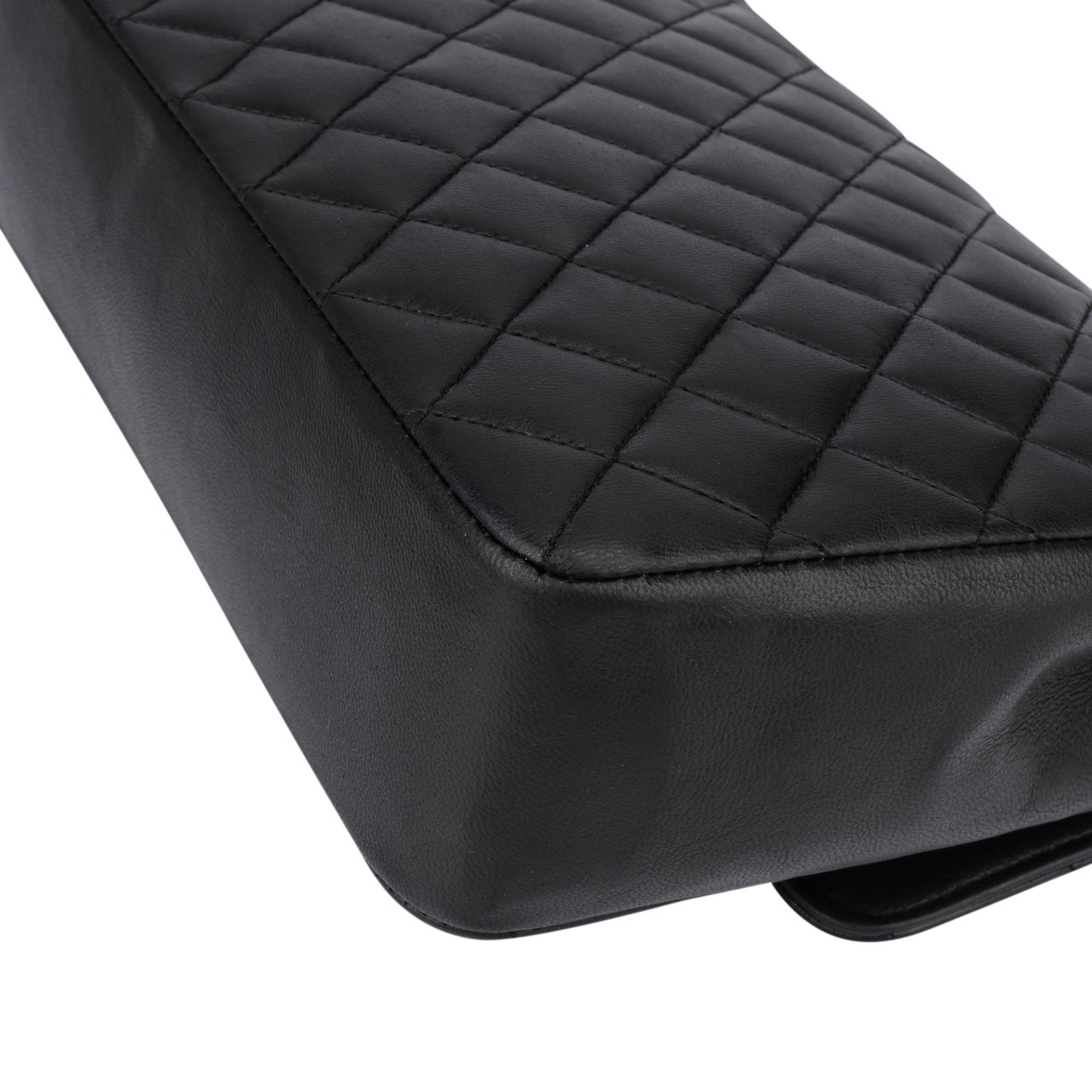 Chanel Chanel Quilted Lambskin Single Flap Shoulder Bag Zwart
