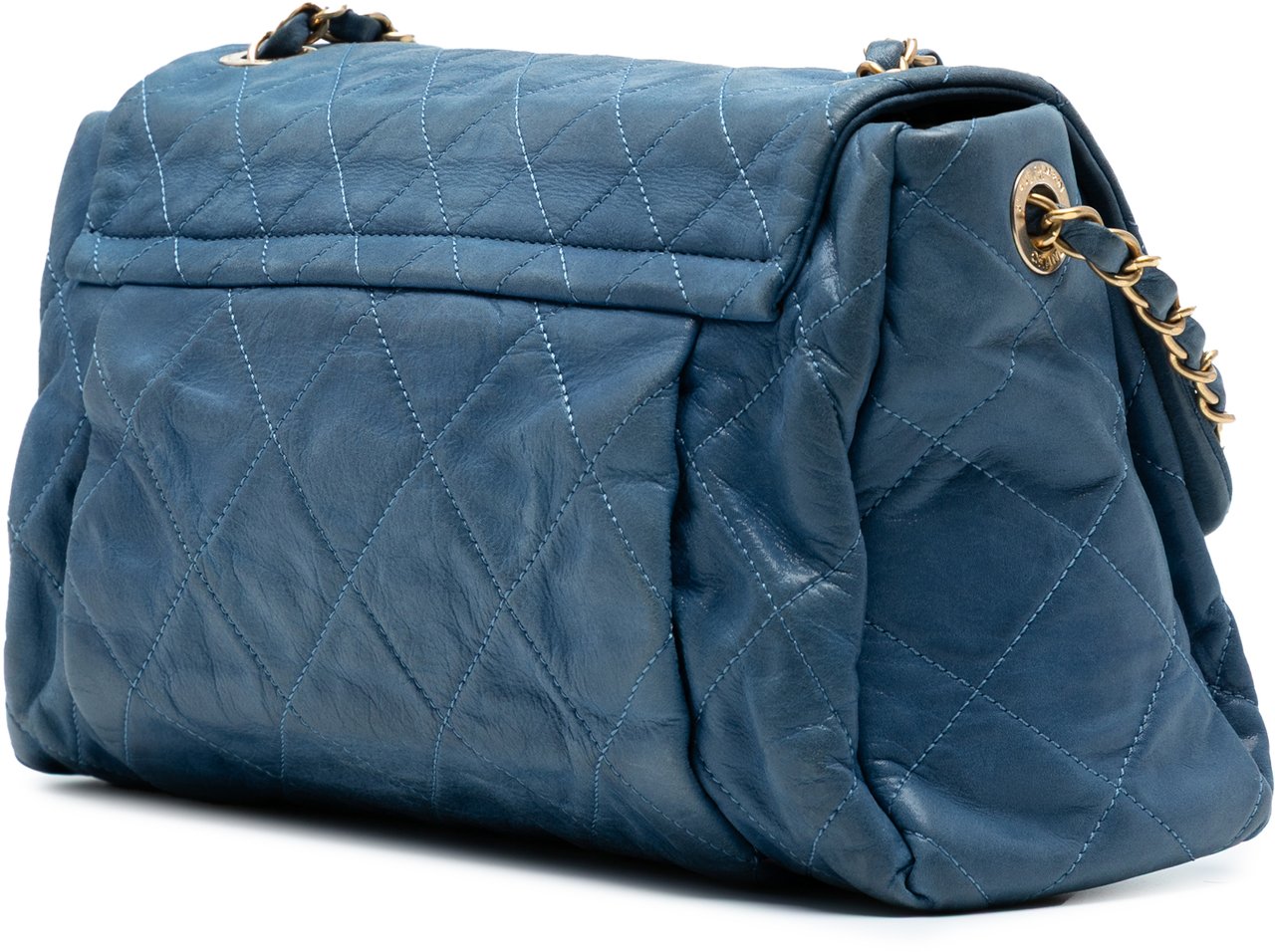 Chanel Large Iridescent Calfskin Chic Quilt Flap Blauw
