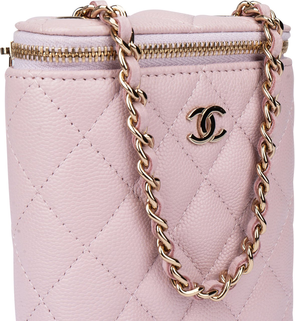 Chanel Lilac Caviar Leather Mini Vertical Vanity Crossbody Bag Paars
