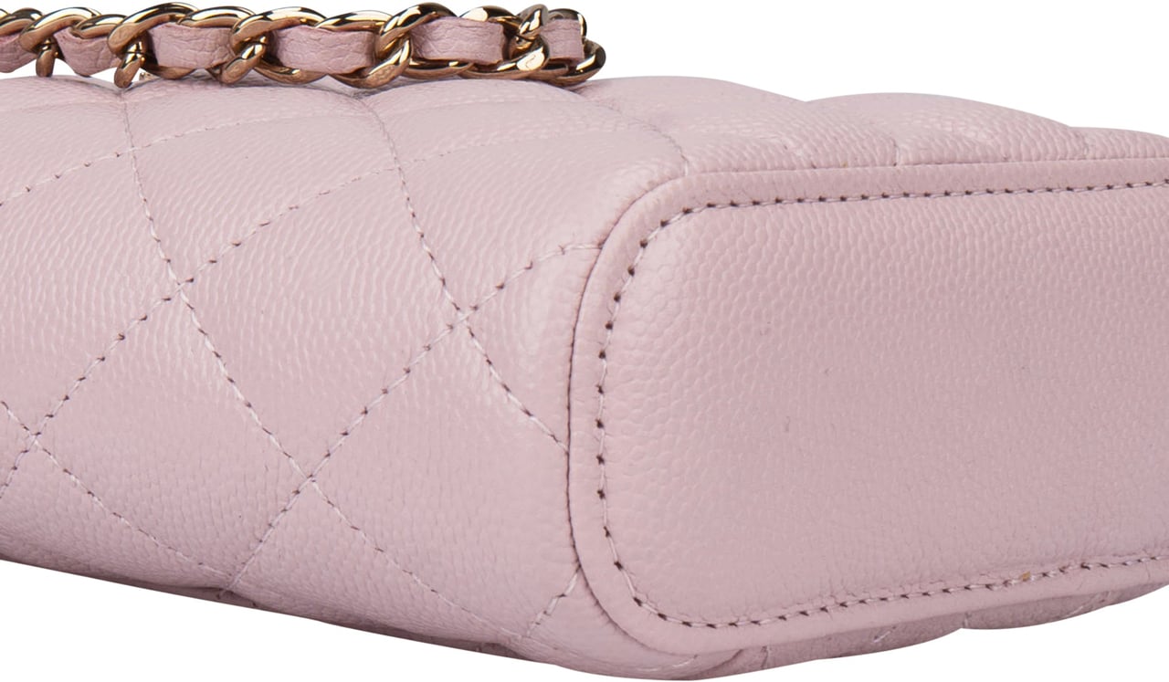 Chanel Lilac Caviar Leather Mini Vertical Vanity Crossbody Bag Paars