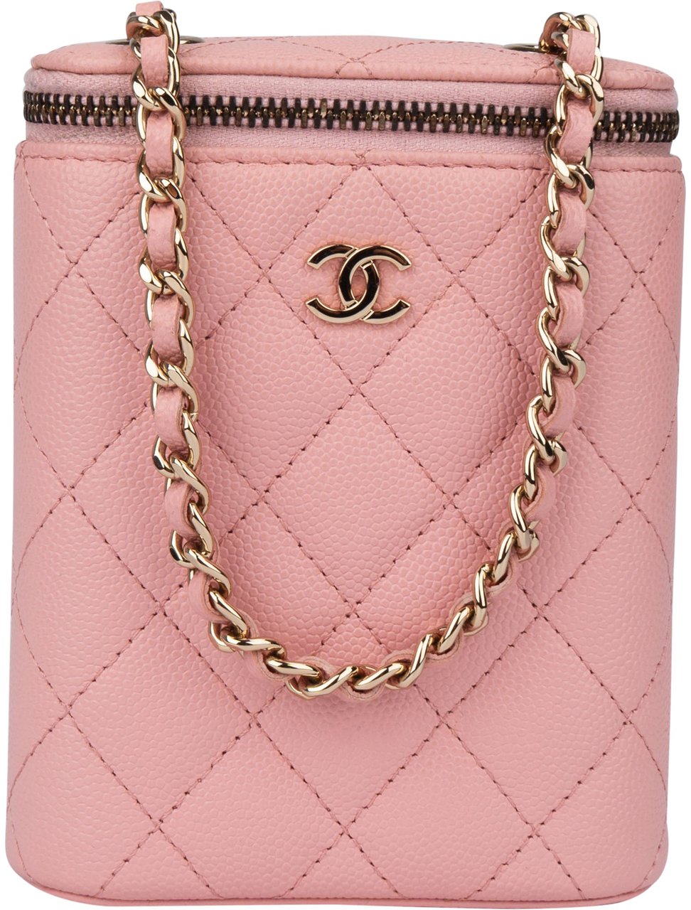 Chanel Chanel Pink Caviar Leather Mini Vertical Vanity Crossbody Bag Roze