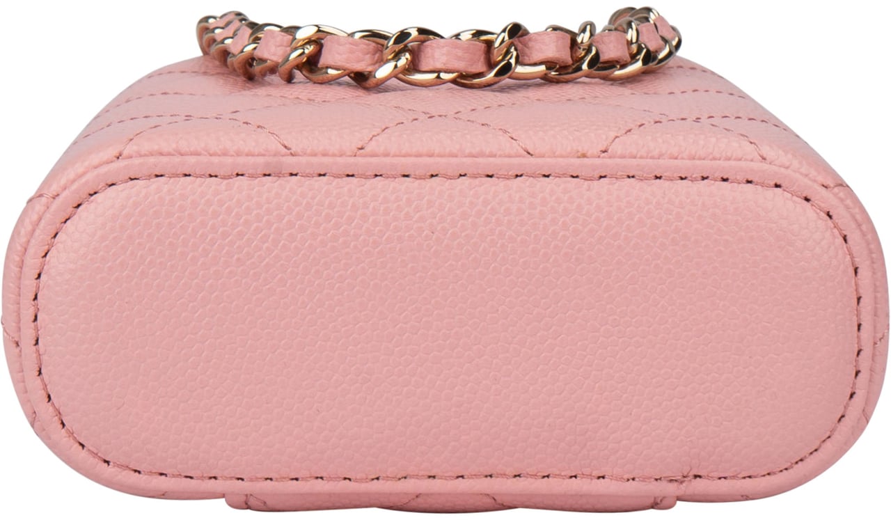 Chanel Chanel Pink Caviar Leather Mini Vertical Vanity Crossbody Bag Roze