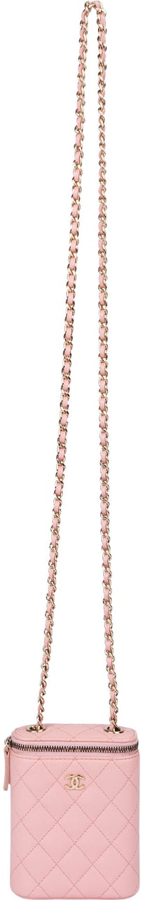 Chanel Chanel Pink Caviar Leather Mini Vertical Vanity Crossbody Bag Roze
