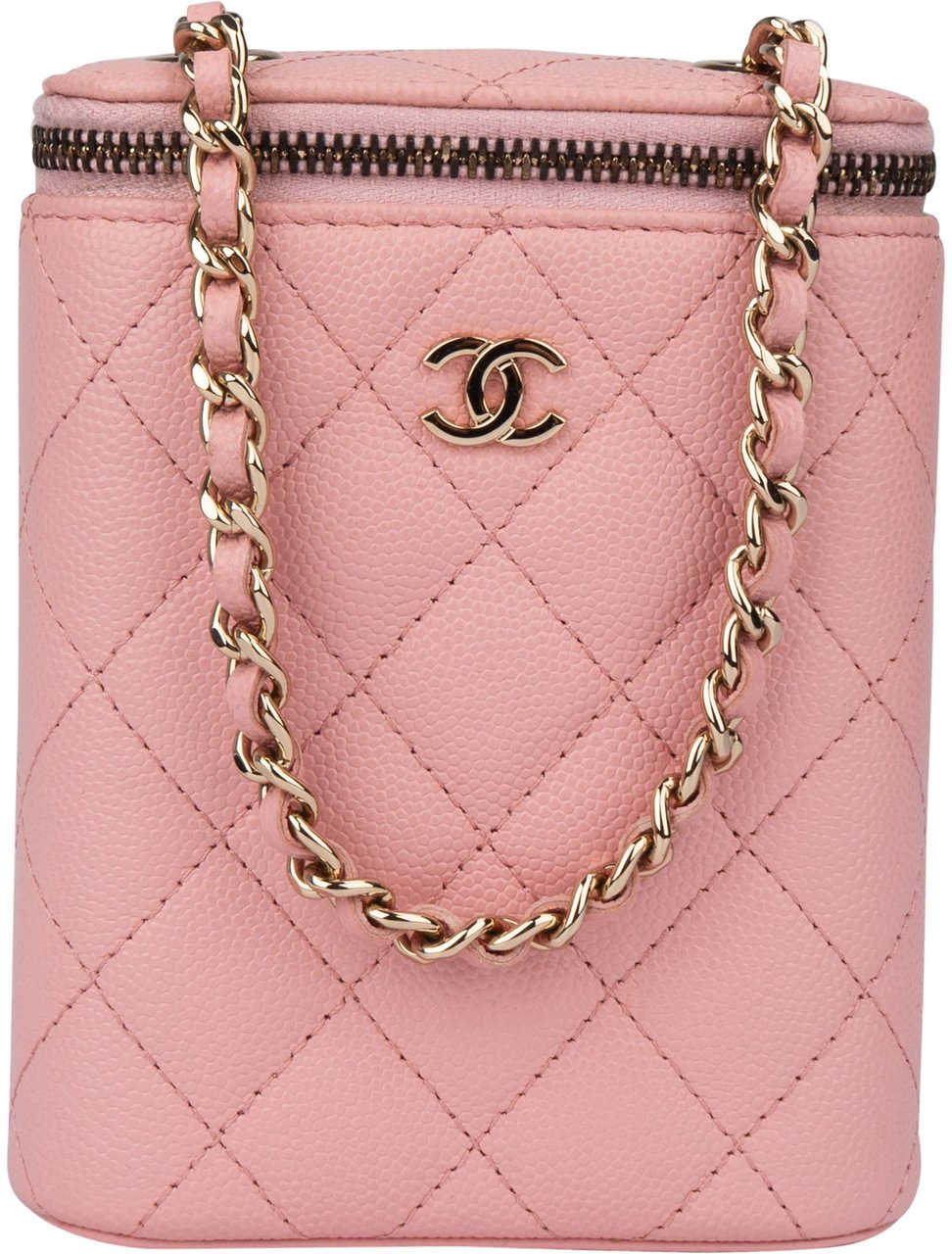 Chanel Chanel Pink Caviar Leather Mini Vertical Vanity Crossbody Bag Roze
