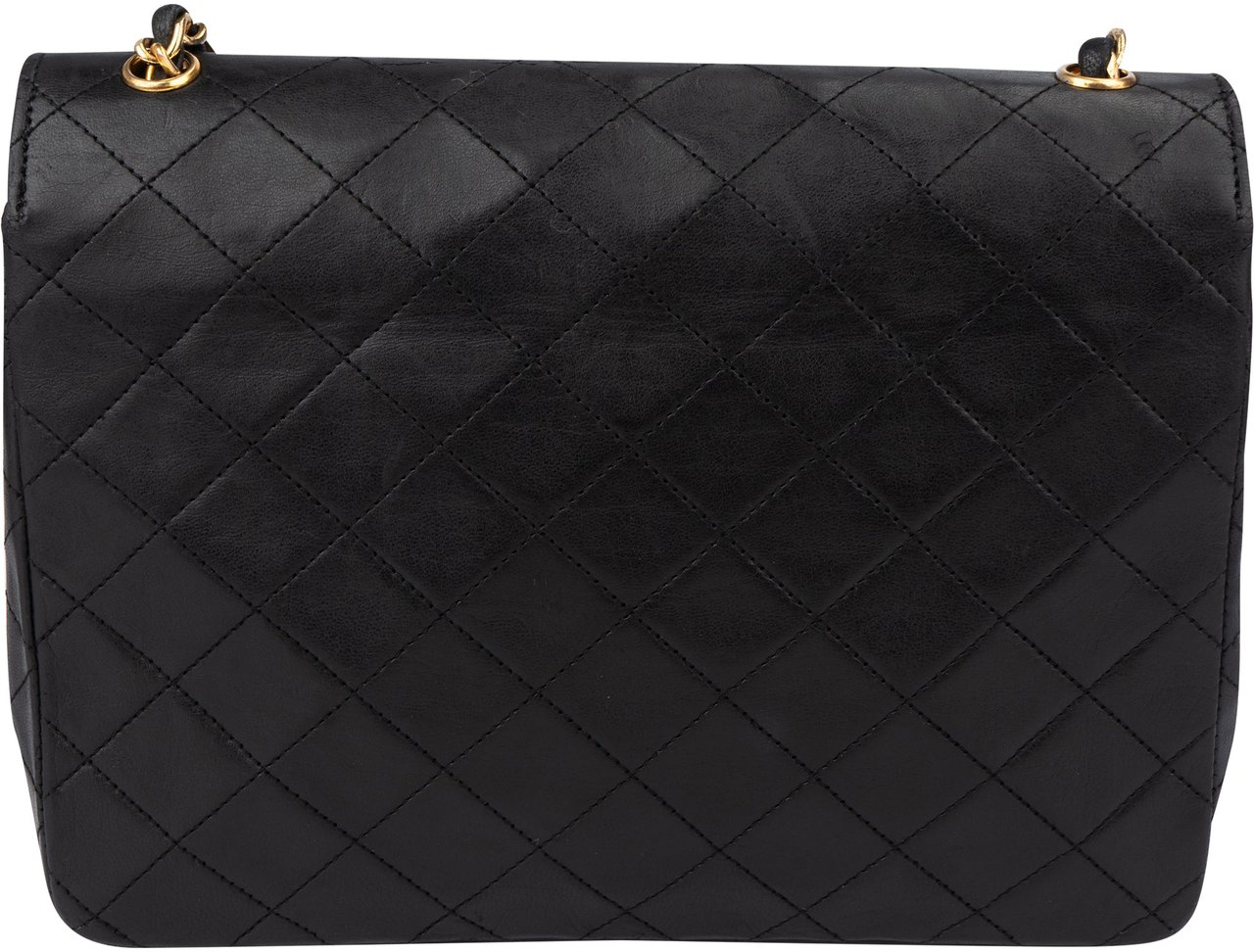 Chanel Chanel Quilted Lambskin 24K Gold Single Flap Shoulder Bag Zwart