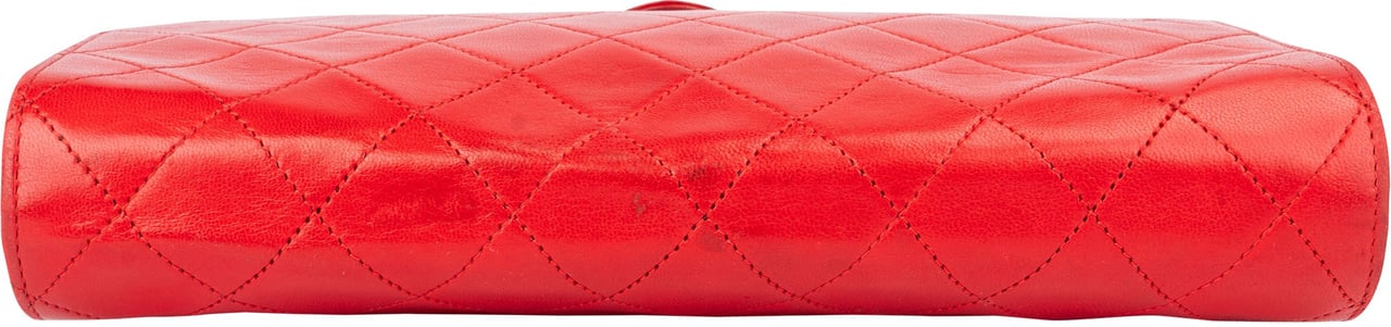 Chanel Chanel Quilted Lambskin 24K Gold Clip Shoulder Bag Rood