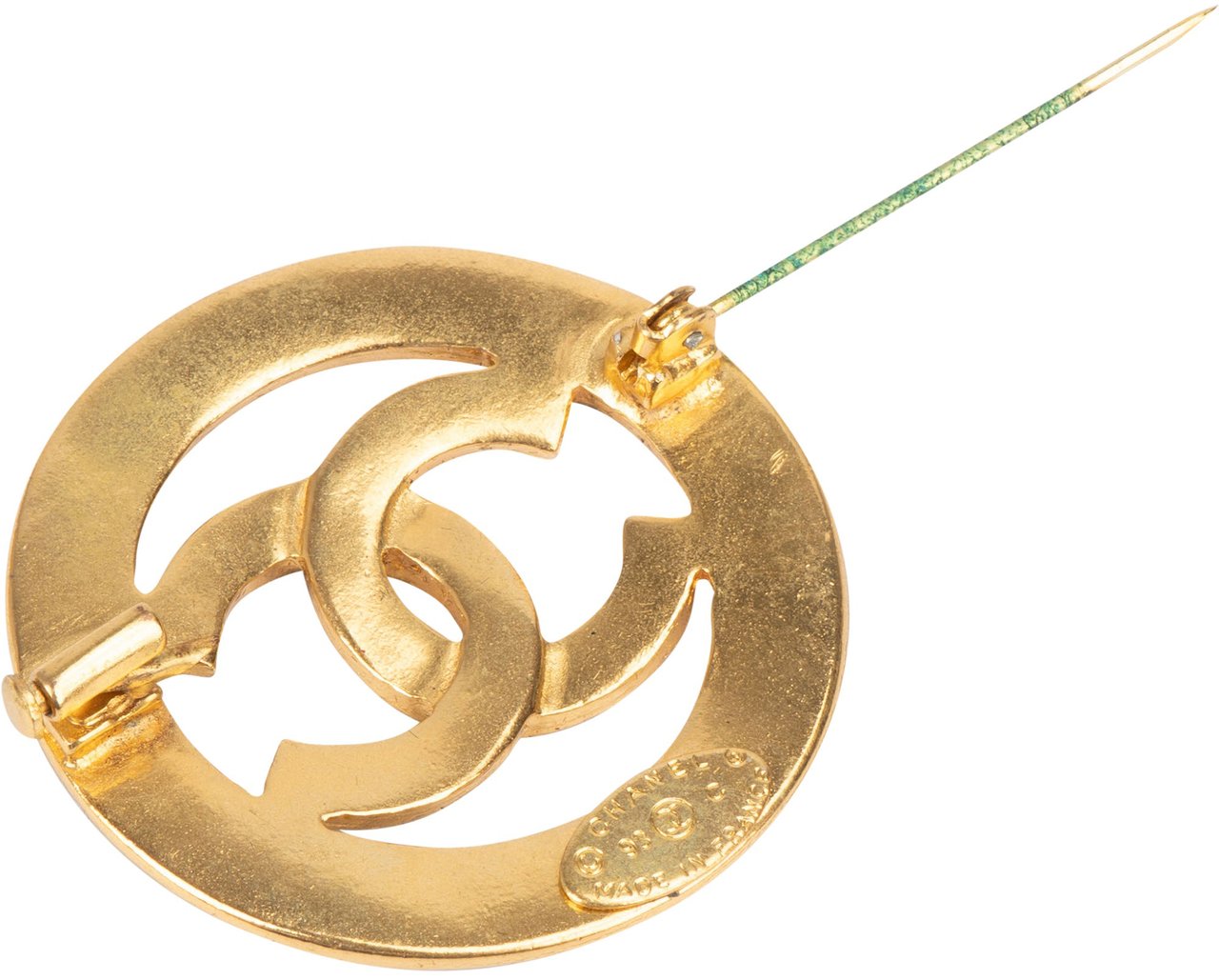 Chanel Chanel Black Emaille Circle CC Brooch Divers