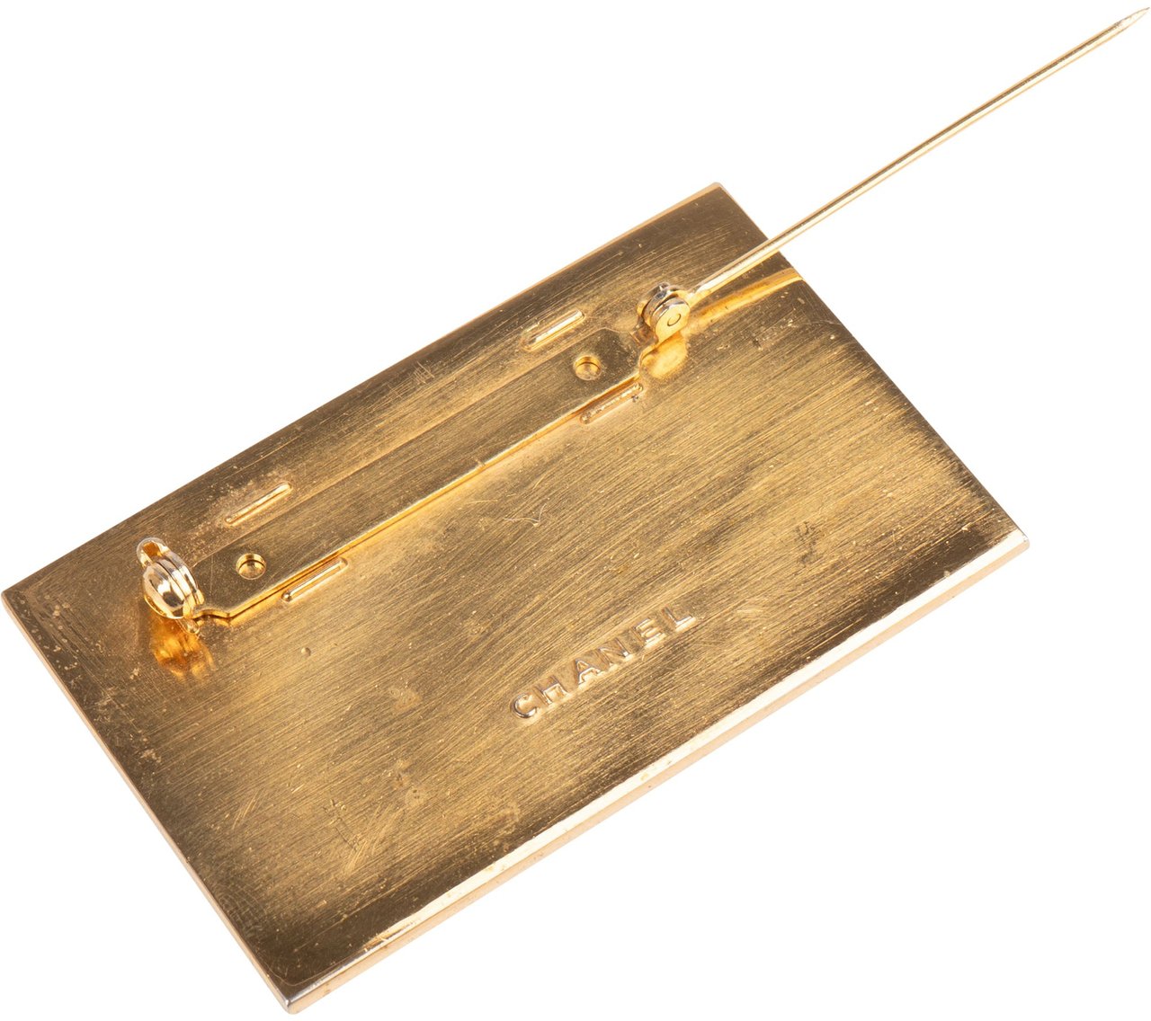 Chanel Chane Golden Paris Plate Brooch Divers