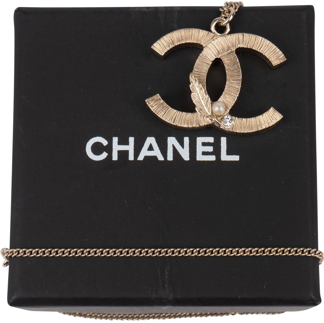 Chanel Chanel Golden Feather CC Necklace Divers