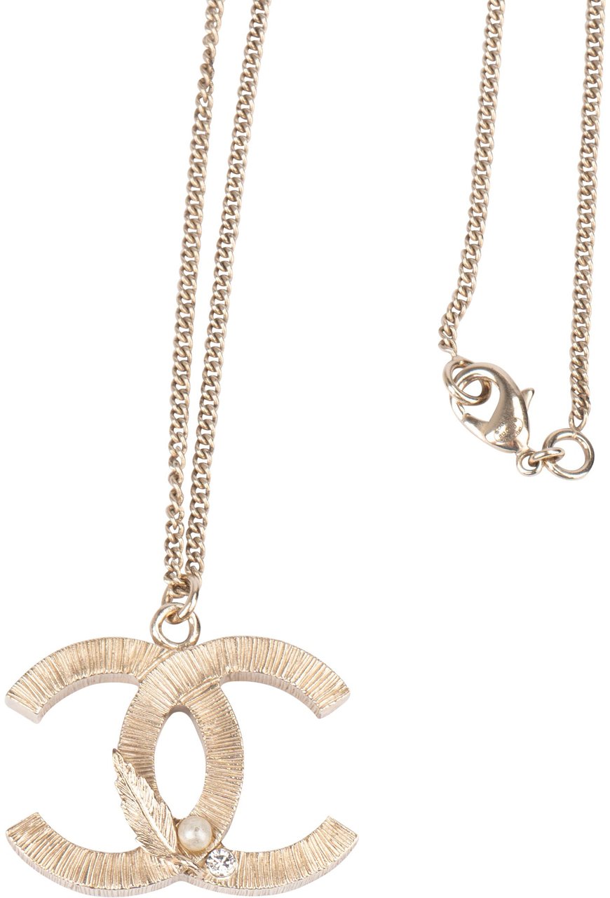 Chanel Chanel Golden Feather CC Necklace Divers