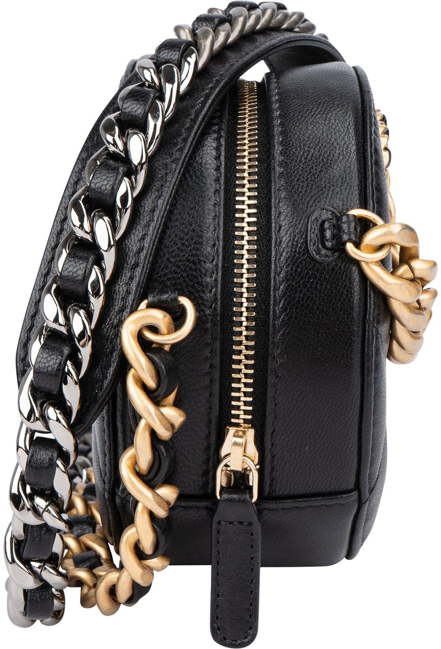 Chanel Chanel 19 Quilted Lambskin Round Crossbody Bag Zwart