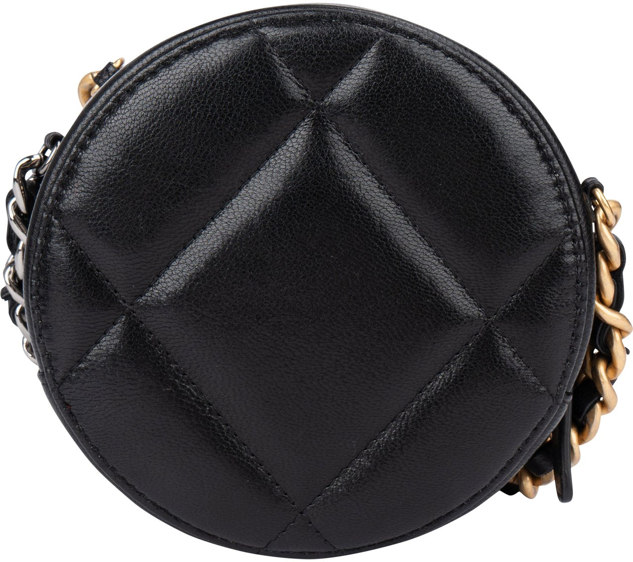 Chanel Chanel 19 Quilted Lambskin Round Crossbody Bag Zwart