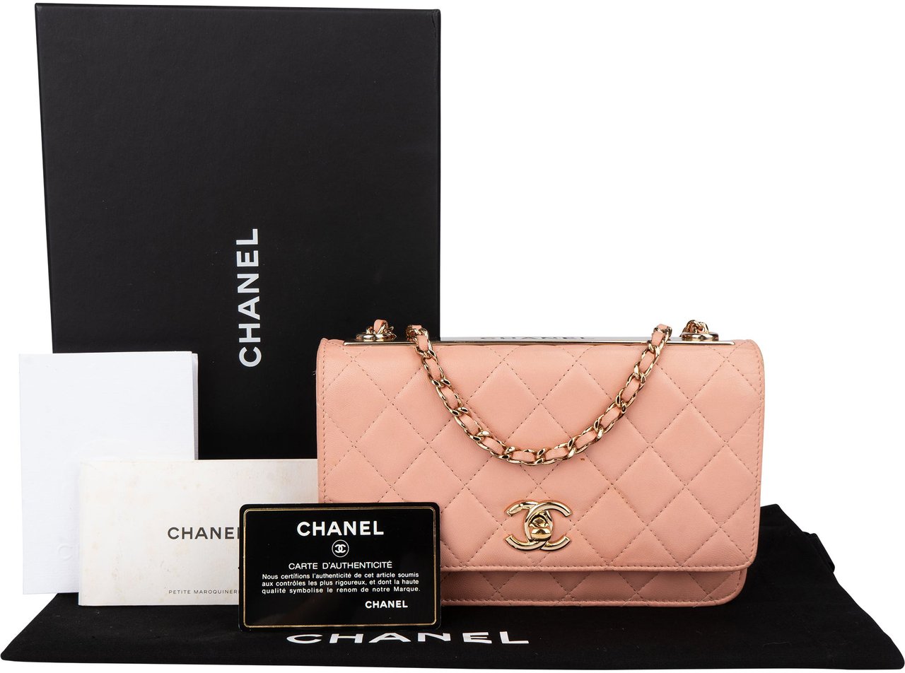 Chanel Quilted Lambskin Trendy CC Wallet On Chain Crossbody Bag Rood