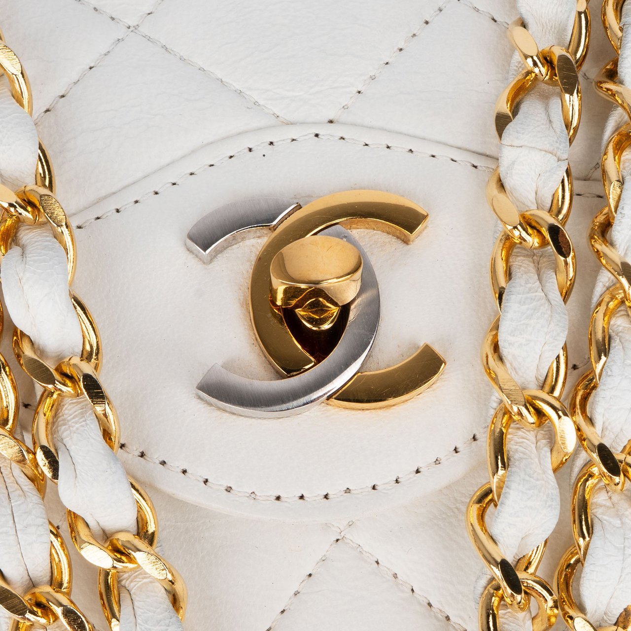 Chanel Chanel Quilted Lambskin Bicolor Double Flap Crossbody Bag Divers