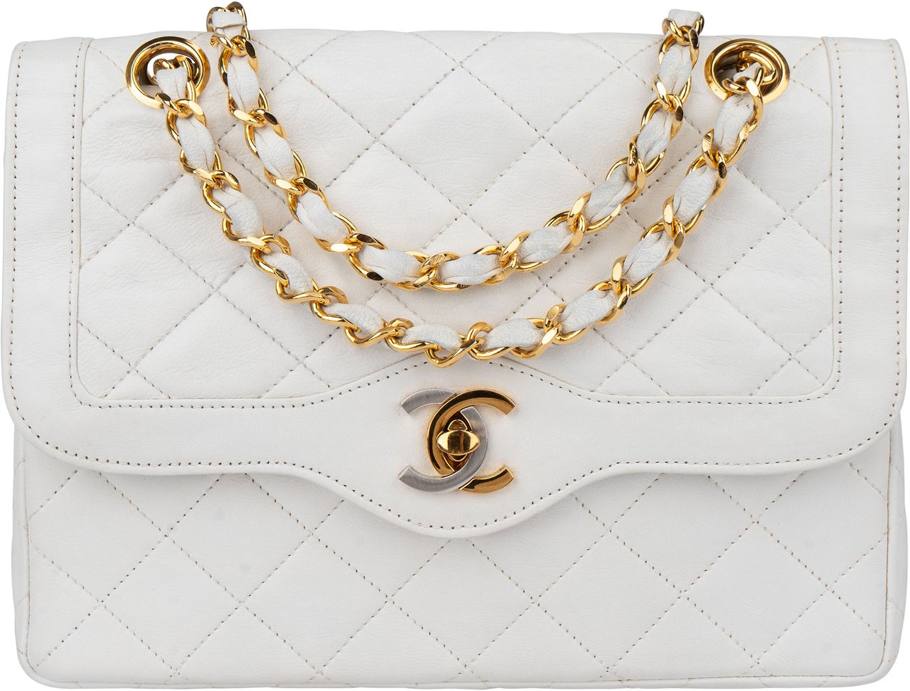 Chanel Chanel Quilted Lambskin Bicolor Double Flap Crossbody Bag Divers