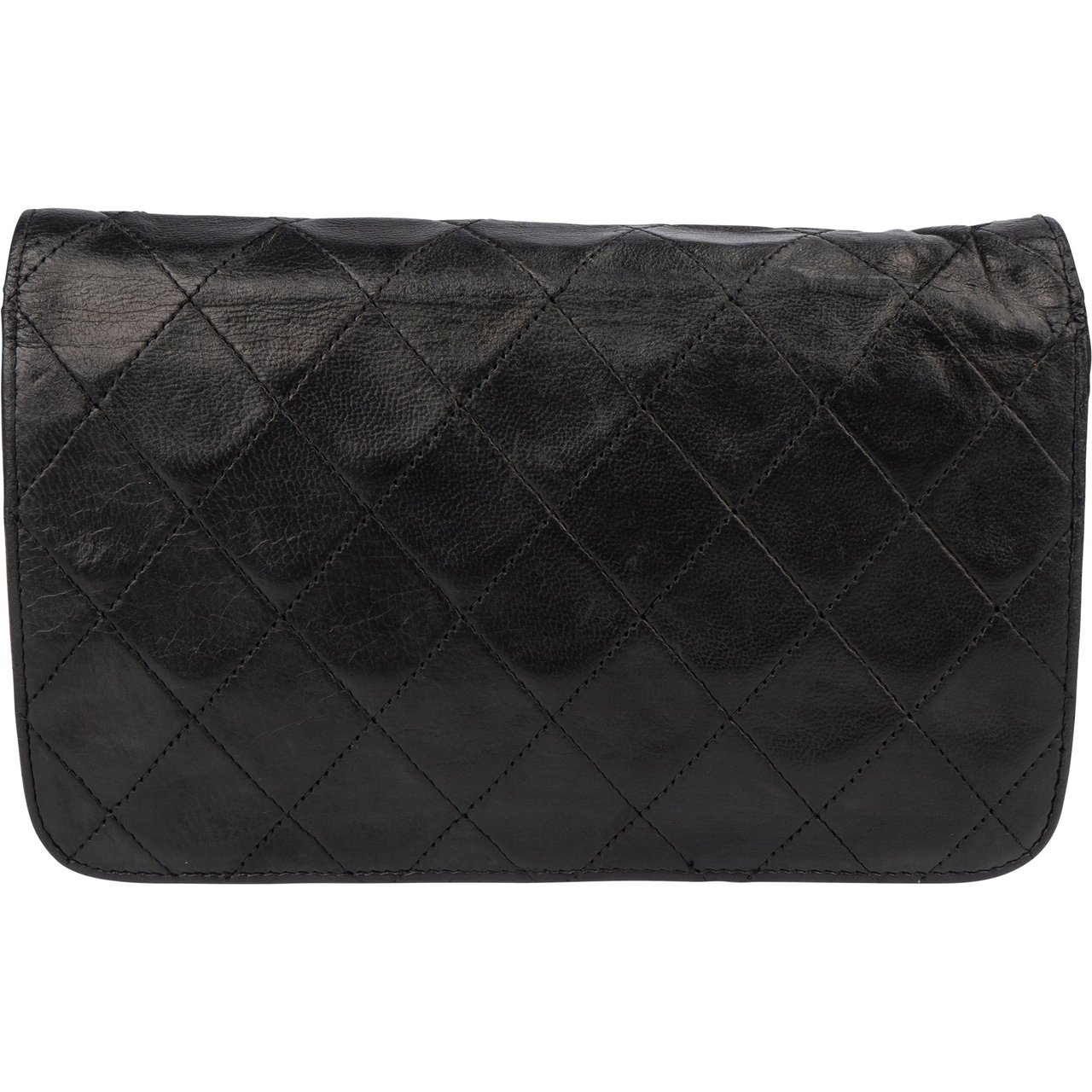 Chanel Chanel Quilted Lambskin 24K Gold Single Flap Crossbody Bag Zwart