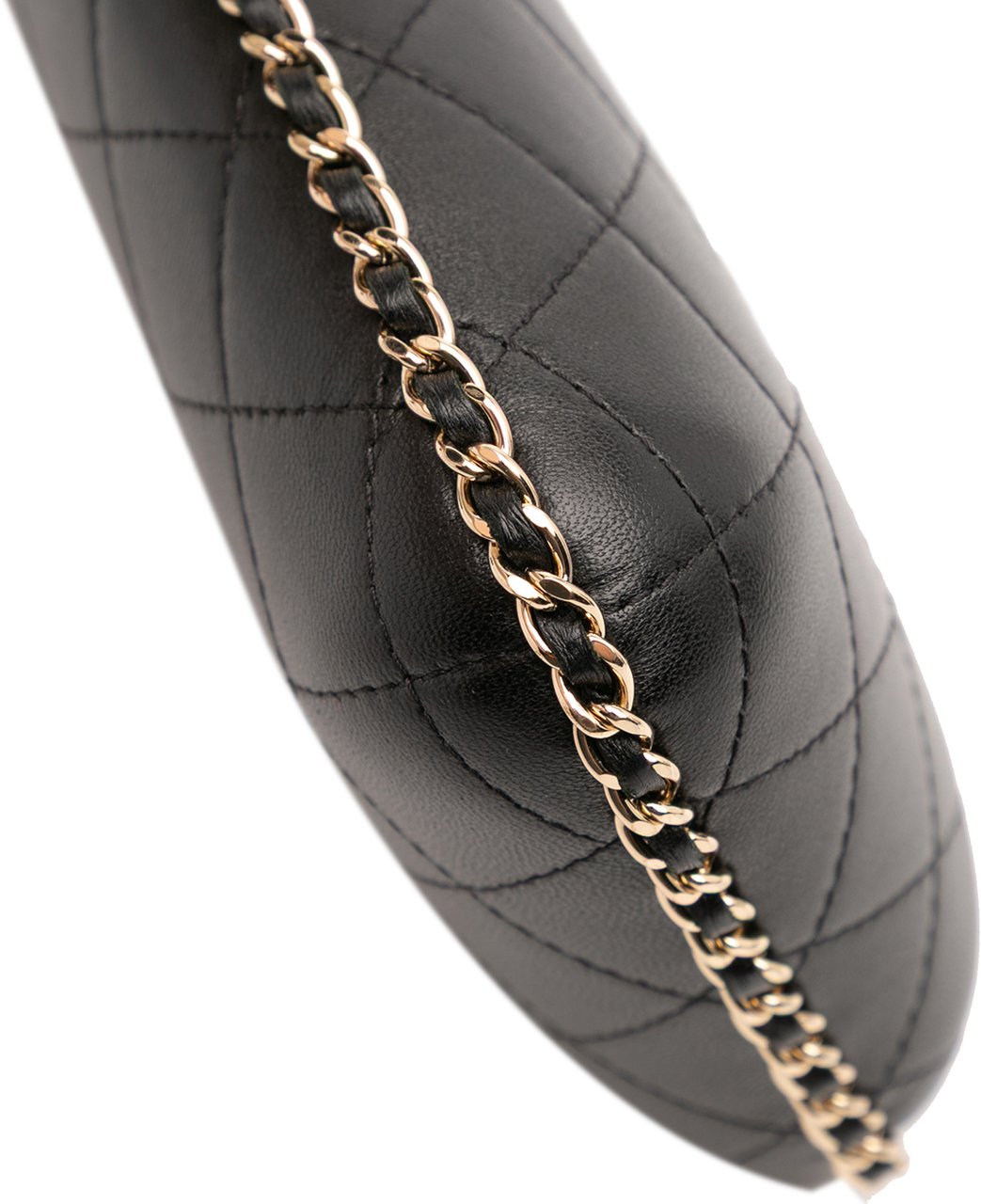 Chanel CC Quilted Lambskin Chain Around Phone Holder Zwart