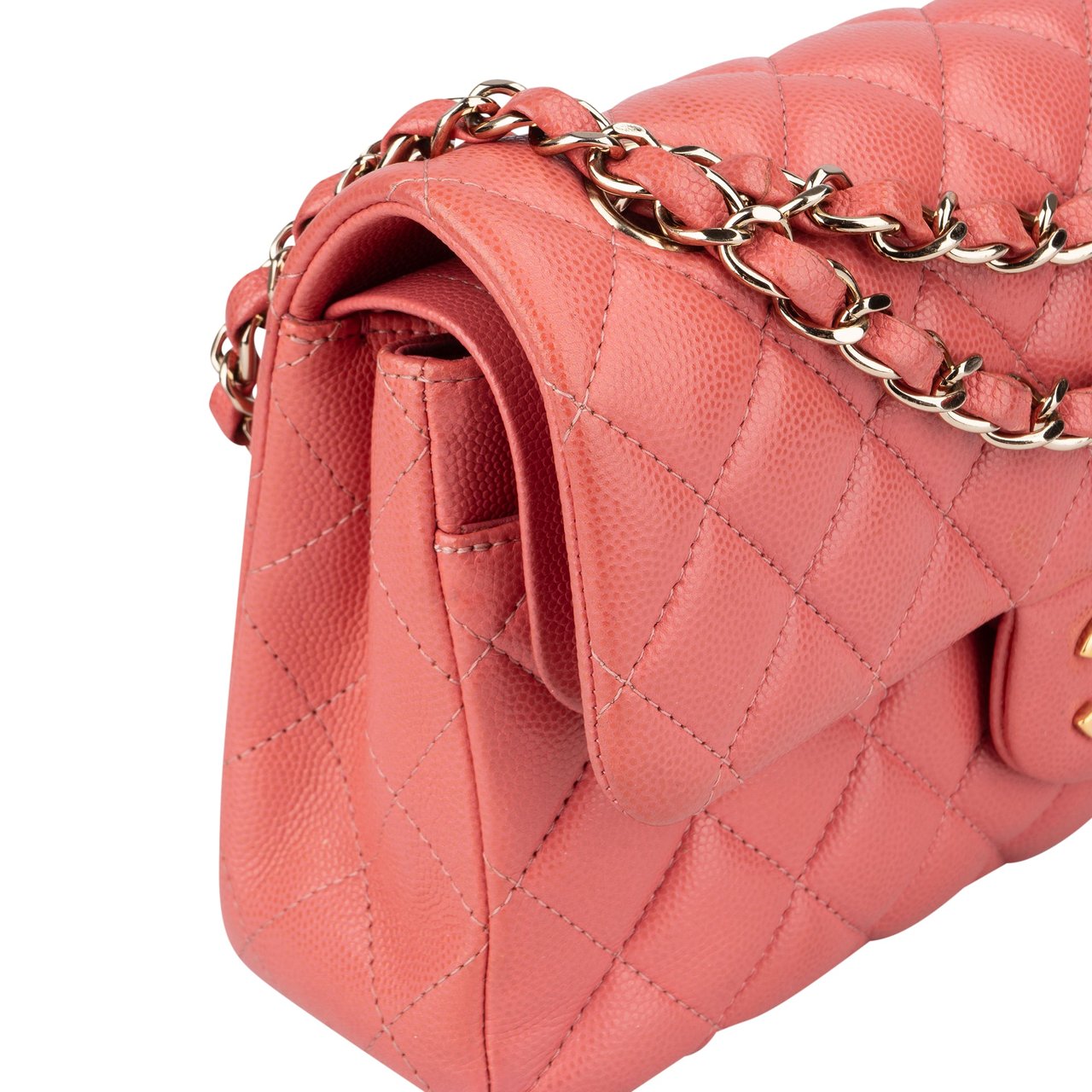 Chanel Chanel Quilted Caviar Leather Small Double Flap Crossbody Bag Roze