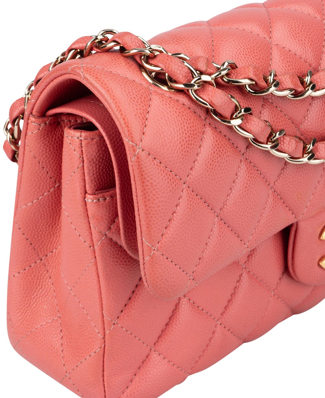 Chanel Chanel Quilted Caviar Leather Small Double Flap Crossbody Bag Rood