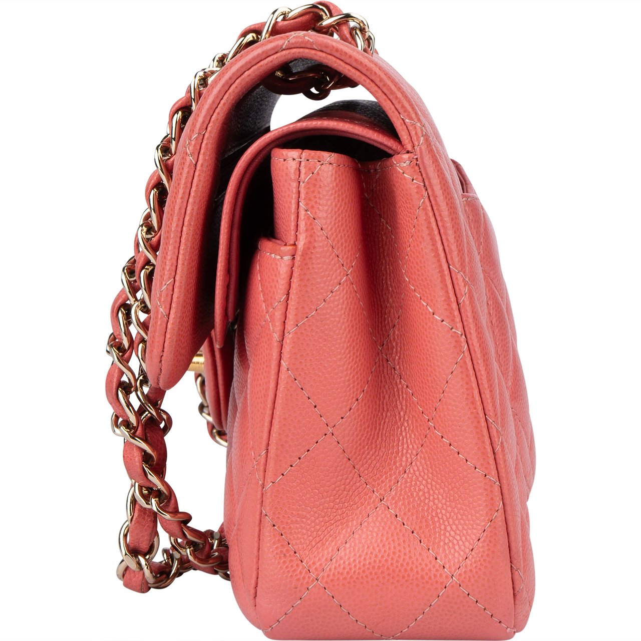 Chanel Chanel Quilted Caviar Leather Small Double Flap Crossbody Bag Roze