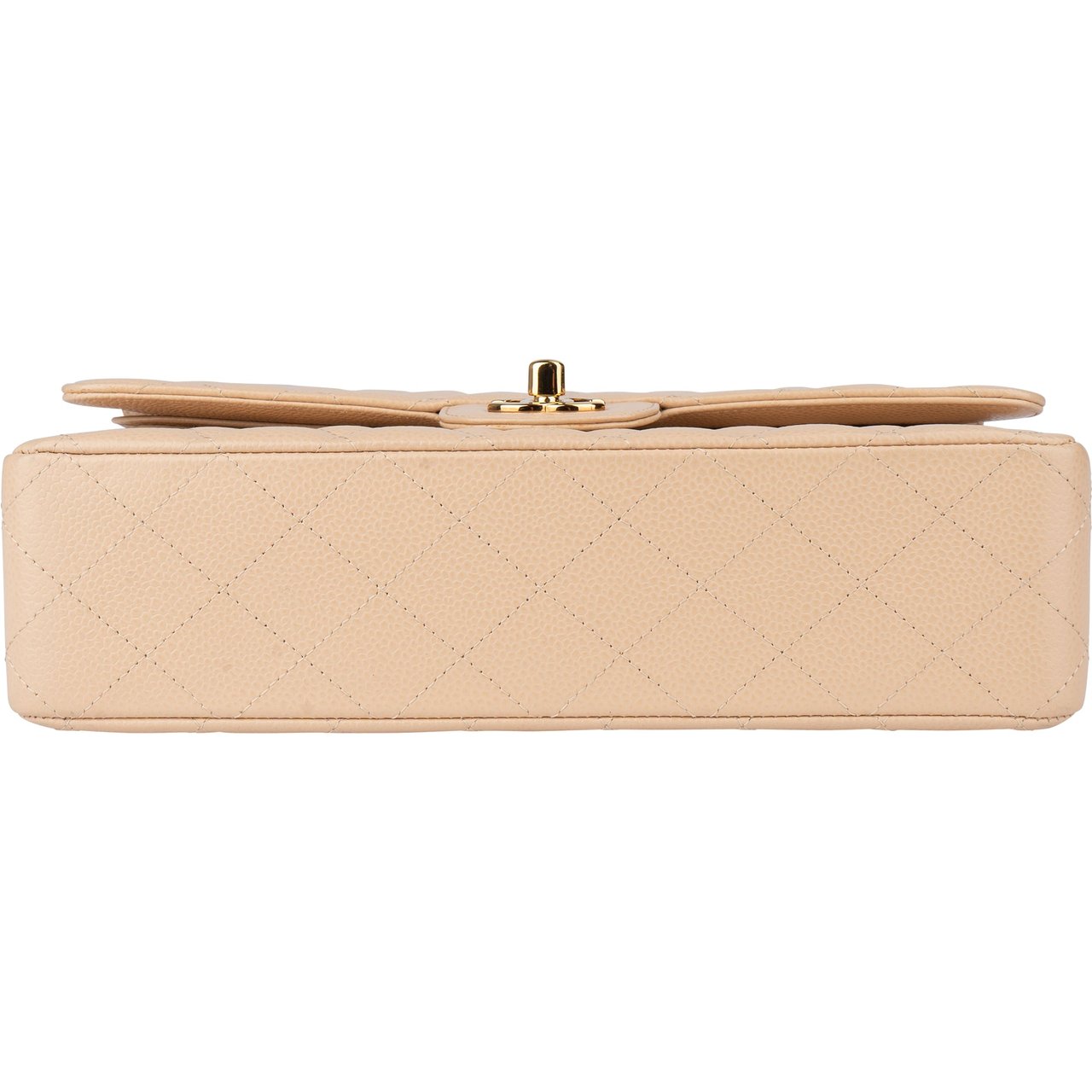 Chanel Chanel Quilted Caviar Leather Medium Double Flap Crossbody bag Beige