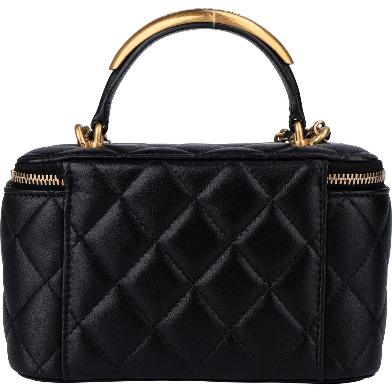 Chanel Chanel Quilted Lambskin Vanity Crossbody Bag Zwart