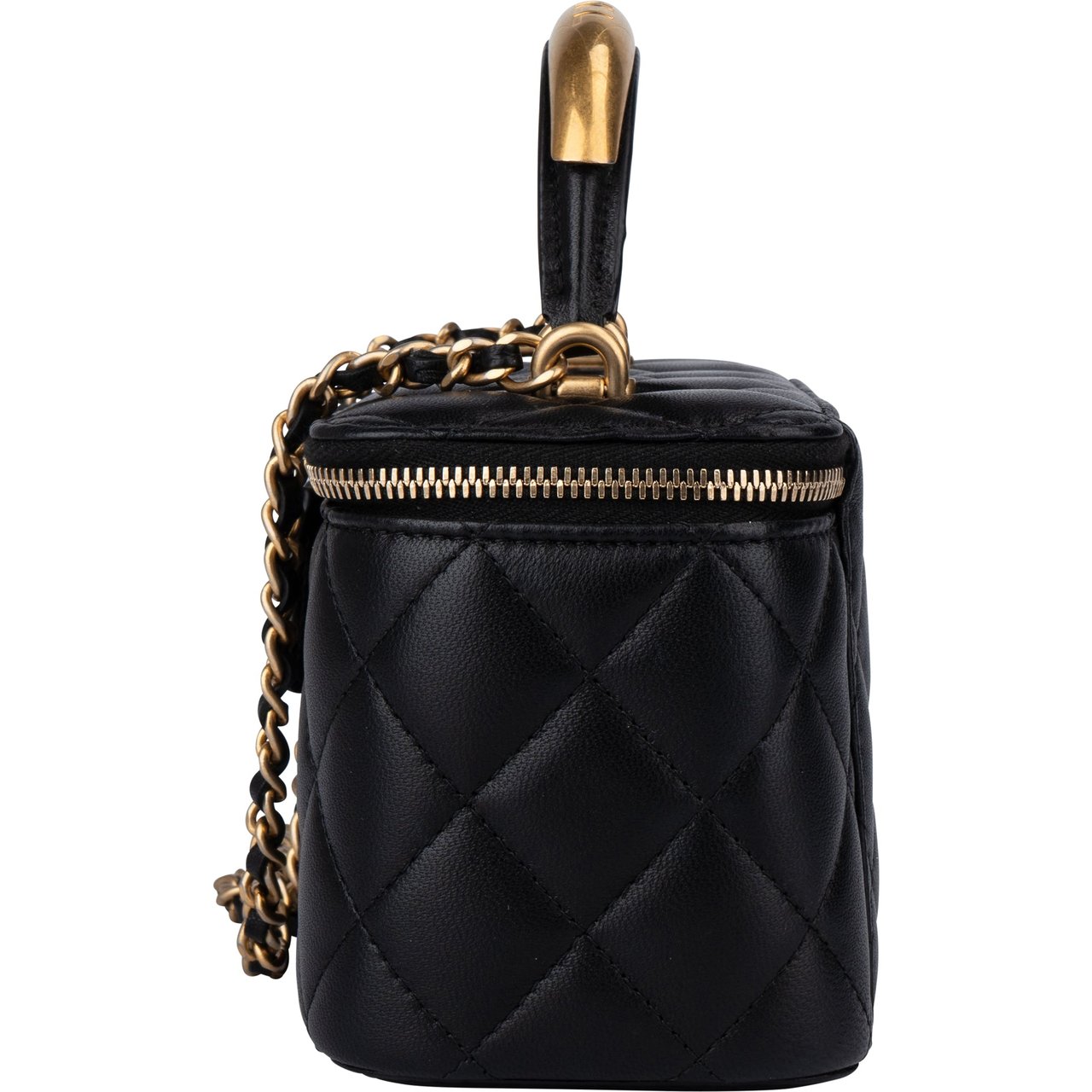 Chanel Chanel Quilted Lambskin Vanity Crossbody Bag Zwart
