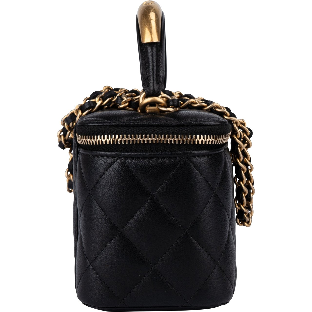 Chanel Chanel Quilted Lambskin Vanity Crossbody Bag Zwart