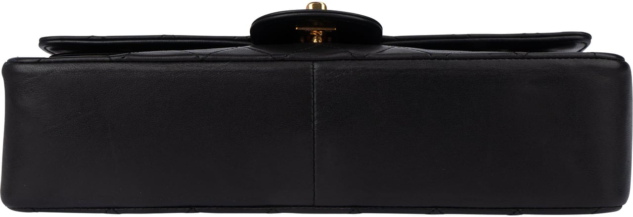 Chanel Chanel Quilted Lambskin 24K Gold Double Flap Crossbody Bag Zwart