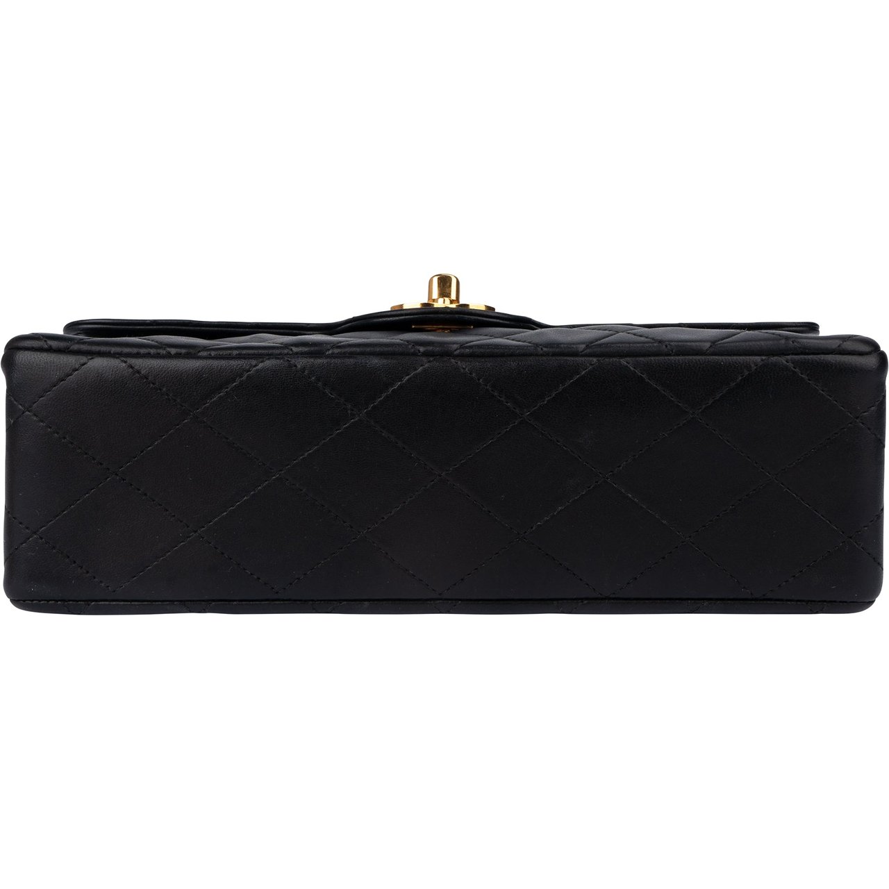 Chanel Chanel Quilted Lambskin 24K Gold Small Double Flap Crossbody Bag Zwart