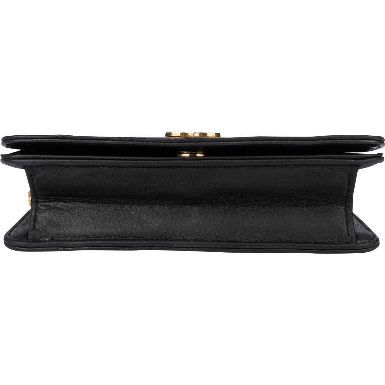 Chanel Chanel Quilted Lambskin 24K Gold Single Flap Shoulder Bag Zwart