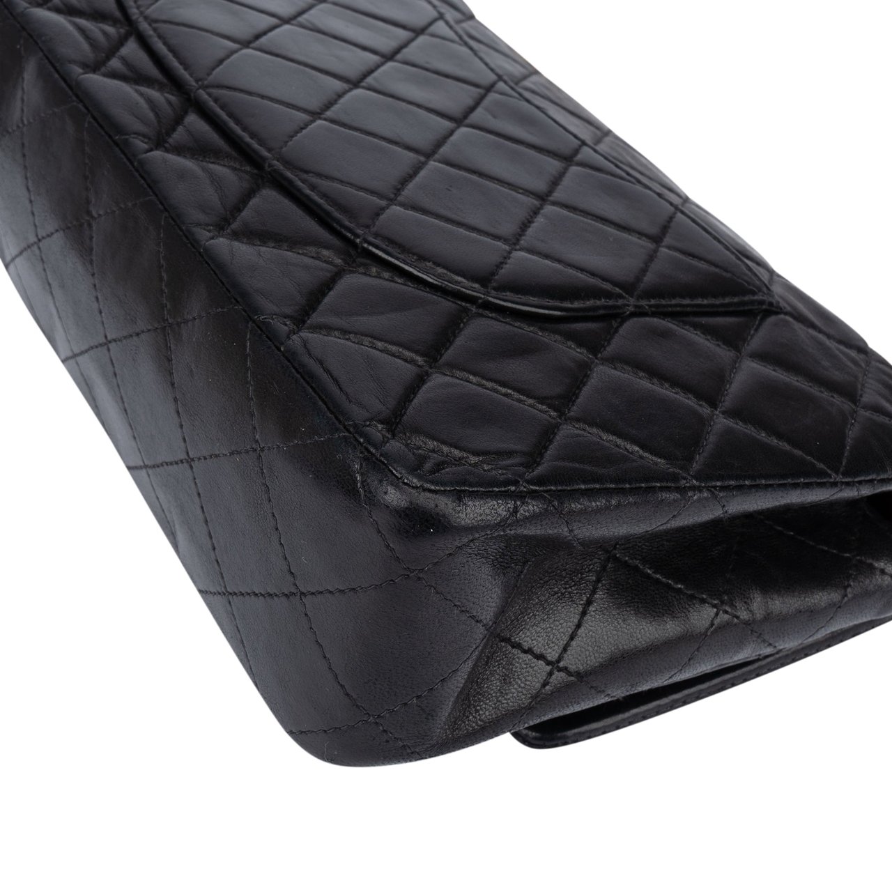 Chanel Chanel Quilted Lambskin 24K Gold Medium Double Flap Crossbody Bag Zwart