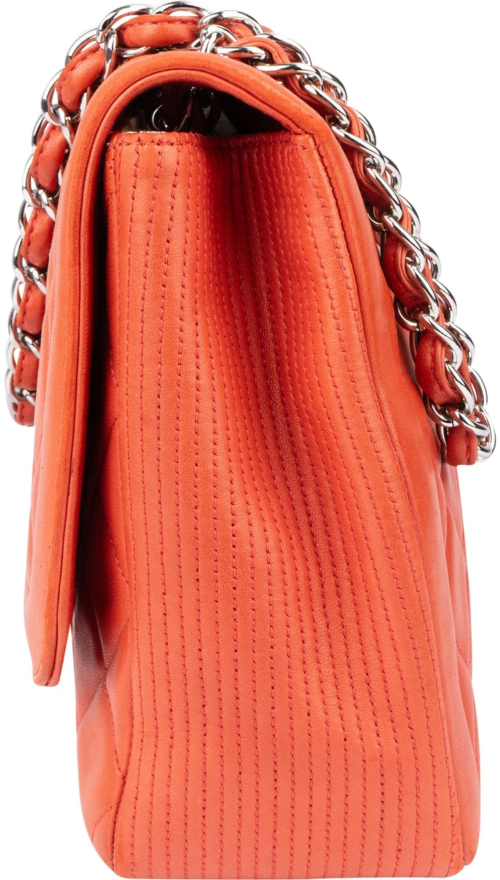Chanel Chanel Quilted Lambskin Palladium Single Flap Crossbody Bag Oranje
