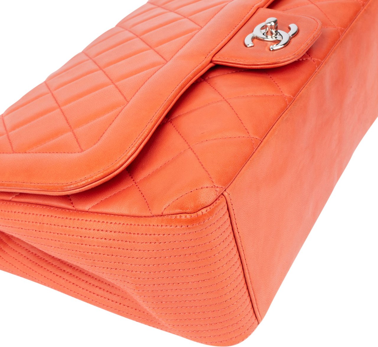 Chanel Chanel Quilted Lambskin Palladium Single Flap Crossbody Bag Oranje