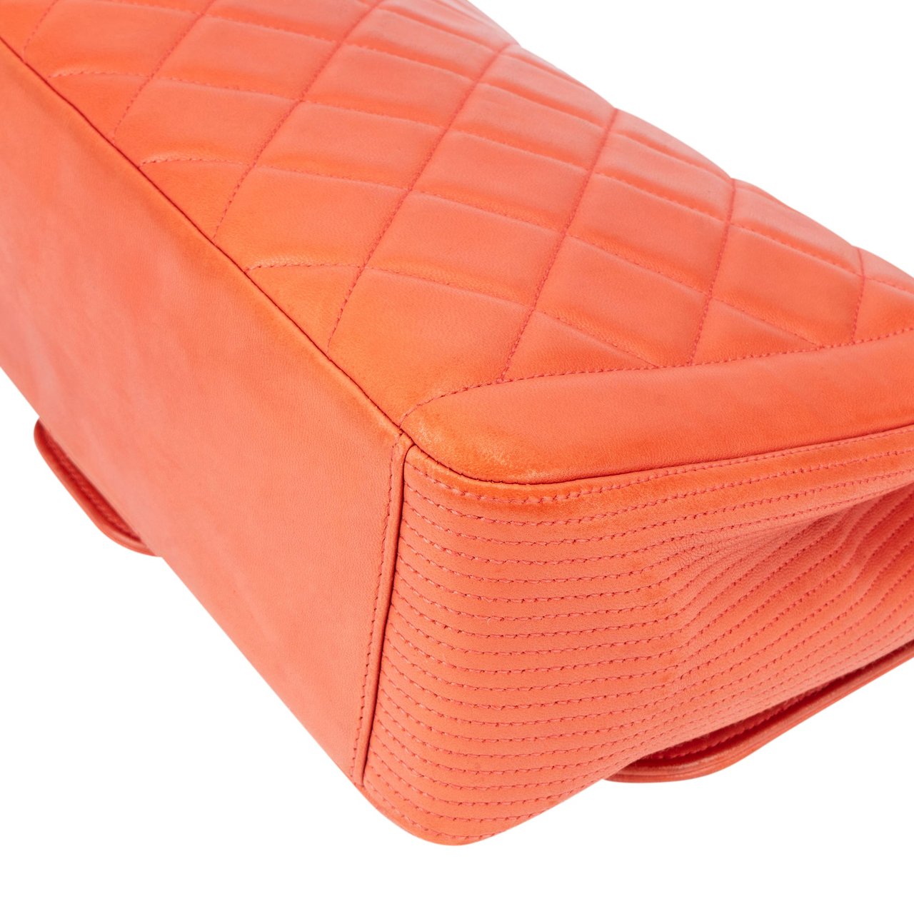 Chanel Chanel Quilted Lambskin Palladium Single Flap Crossbody Bag Oranje