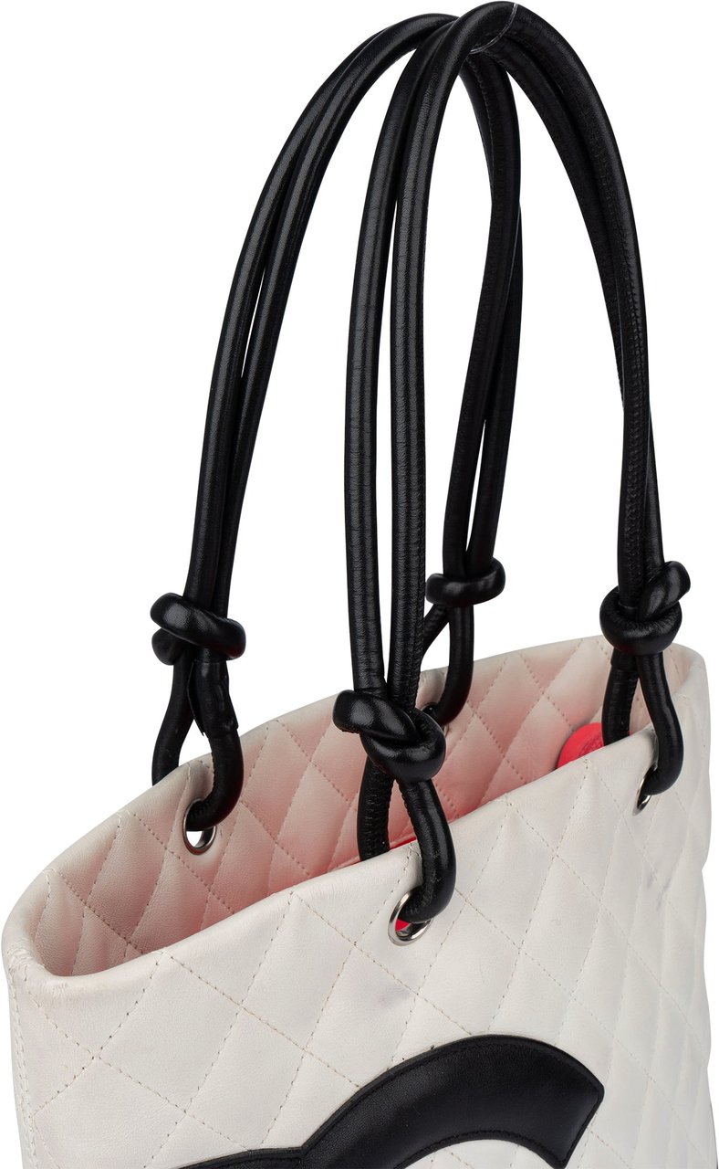 Chanel Chanel Quilted Bicolor Lambskin Cambon Handbag Wit