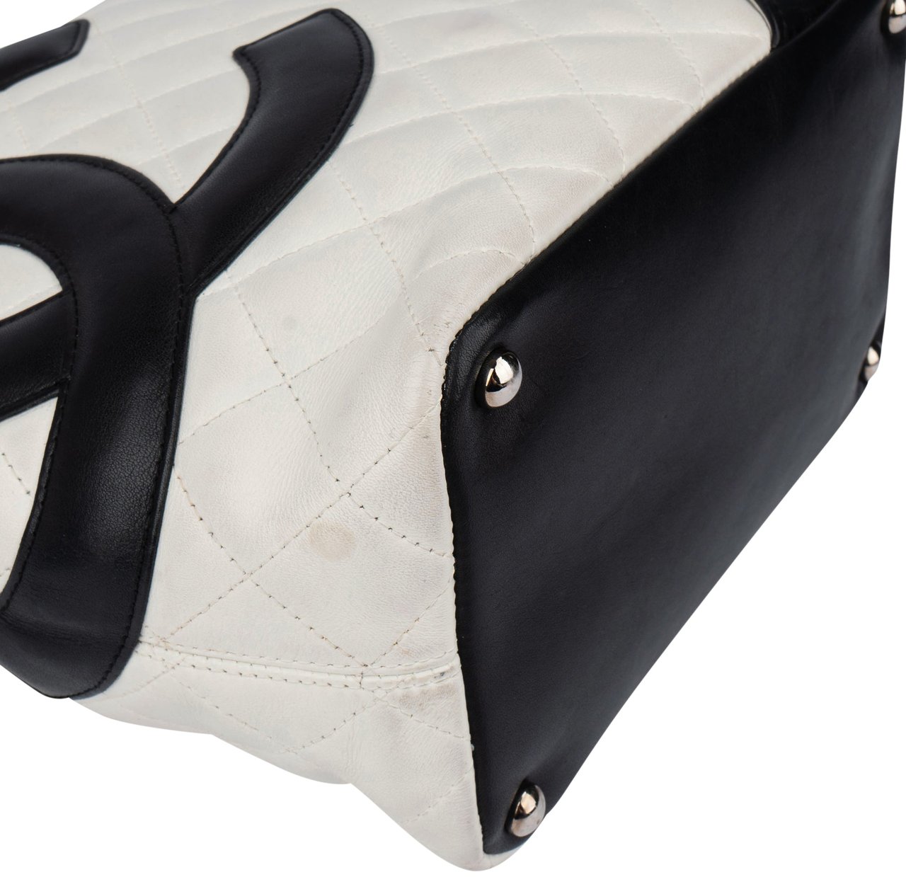 Chanel Chanel Quilted Bicolor Lambskin Cambon Handbag Wit