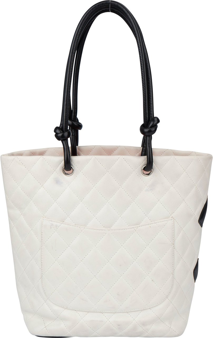 Chanel Chanel Quilted Bicolor Lambskin Cambon Handbag Wit