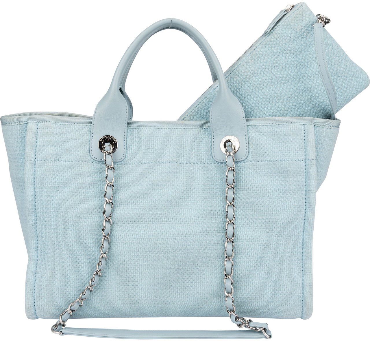 Chanel Chanel Blue Tweed Deauville Handbag Blauw