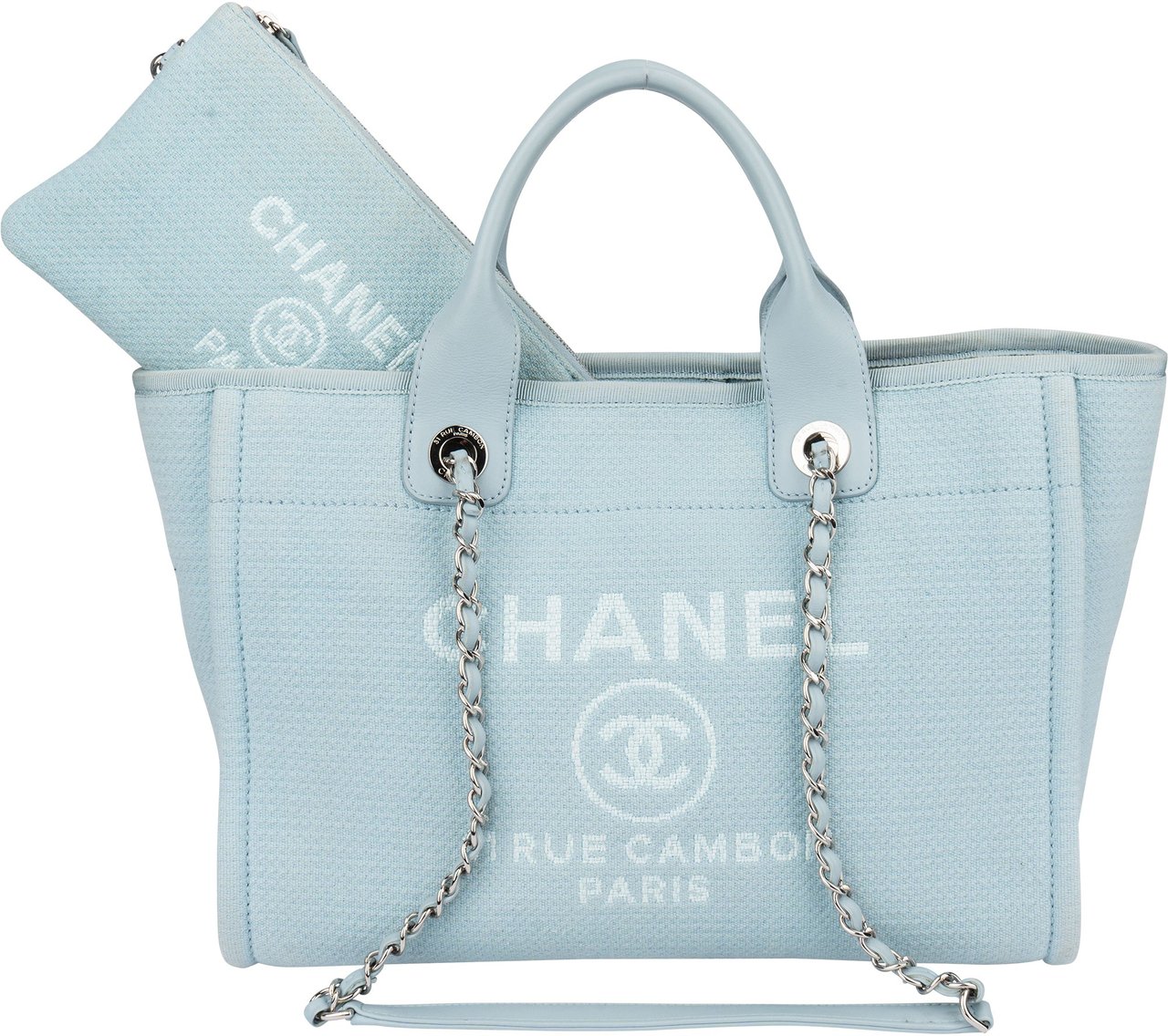 Chanel Chanel Blue Tweed Deauville Handbag Blauw