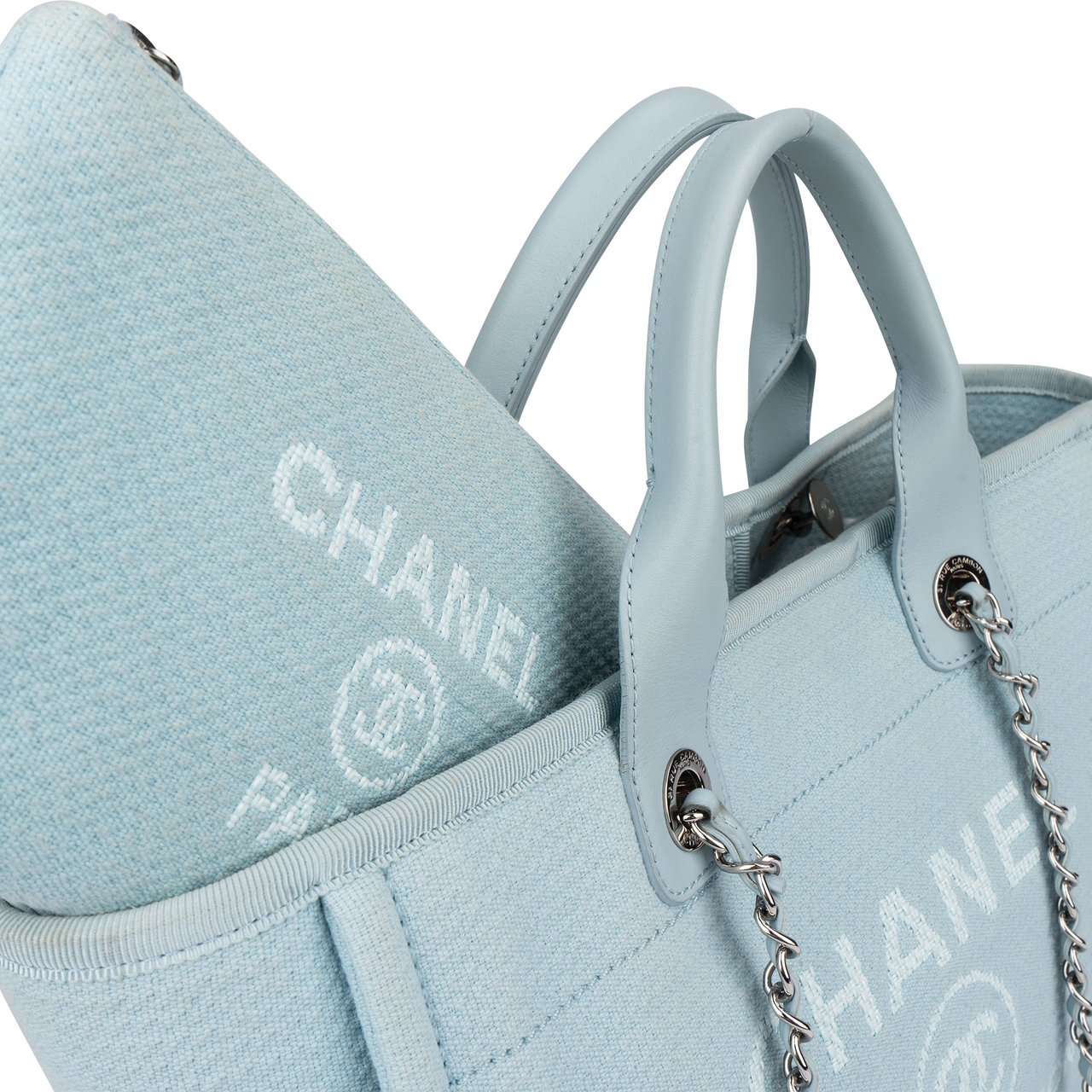 Chanel Chanel Blue Tweed Deauville Handbag Blauw