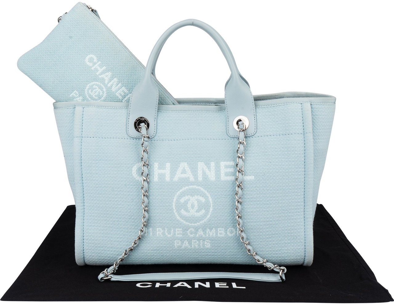 Chanel Chanel Blue Tweed Deauville Handbag Blauw