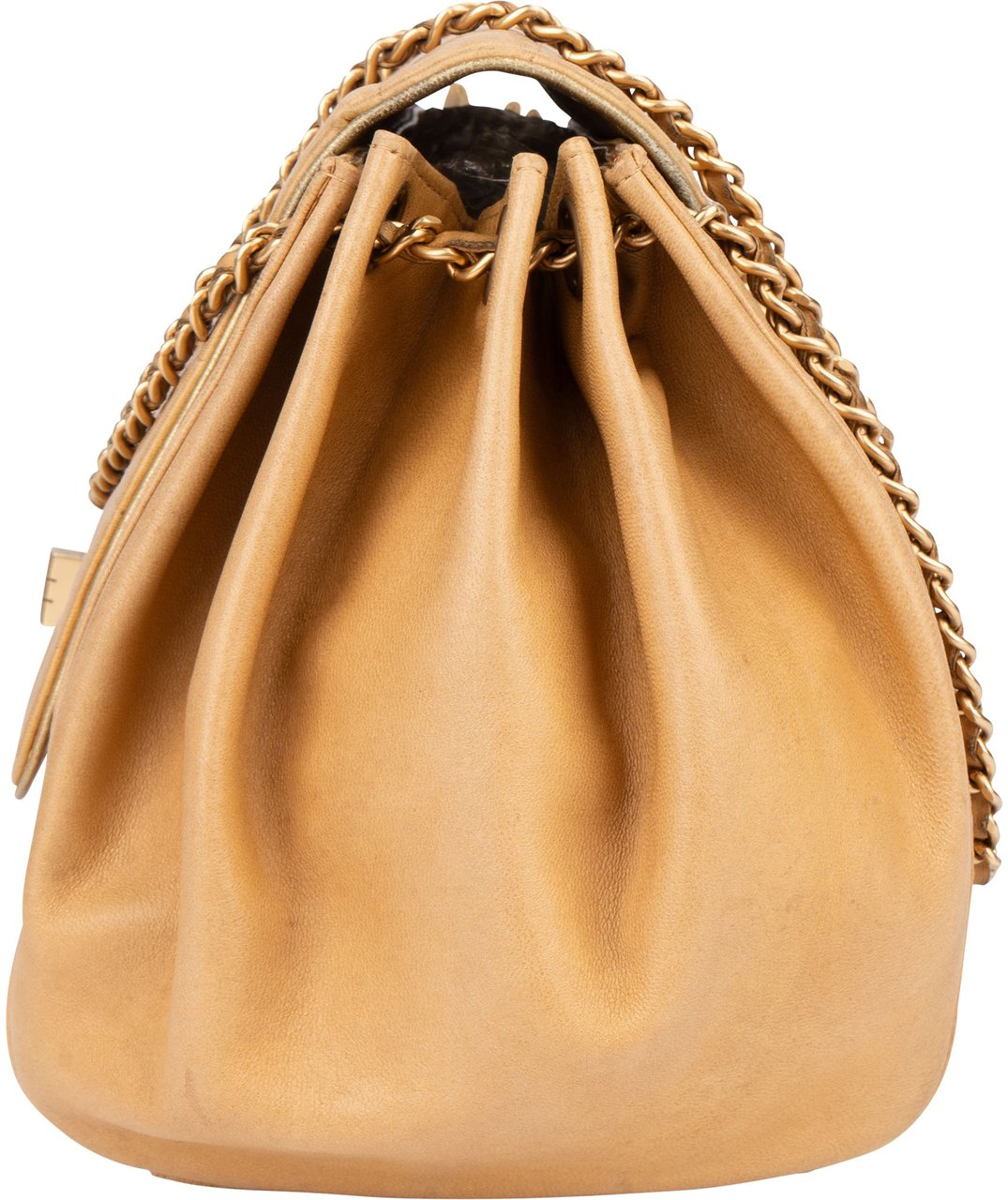 Chanel Chanel Quilted Lambskin 2.55 Single Flap Crossbody Bag Beige