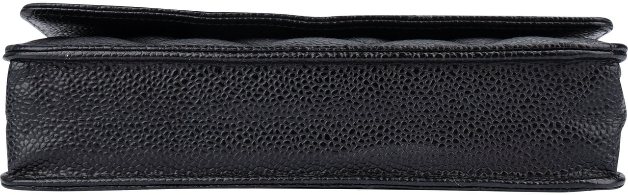 Chanel Chanel Quilted Caviar Leather Wallet On Chain Crossbody Bag Zwart