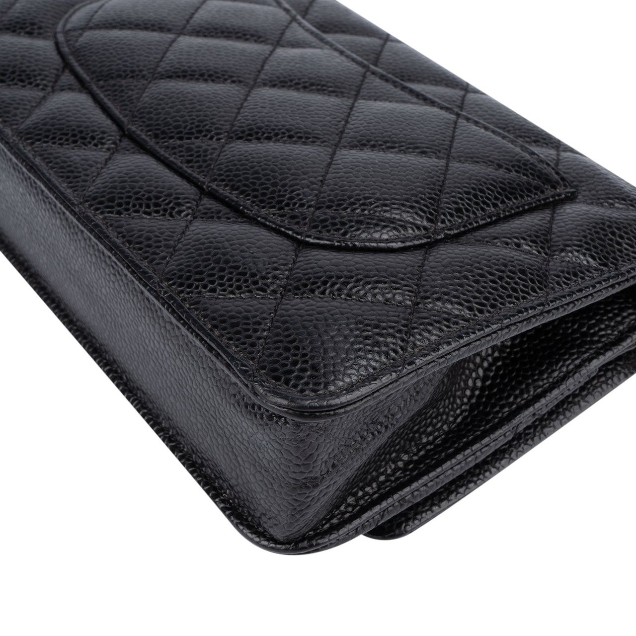 Chanel Chanel Quilted Caviar Leather Wallet On Chain Crossbody Bag Zwart